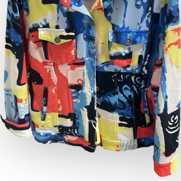 Orly RARE Pattern Colourful Blazer Jacket in Multi Size Large - Picture 3 of 6